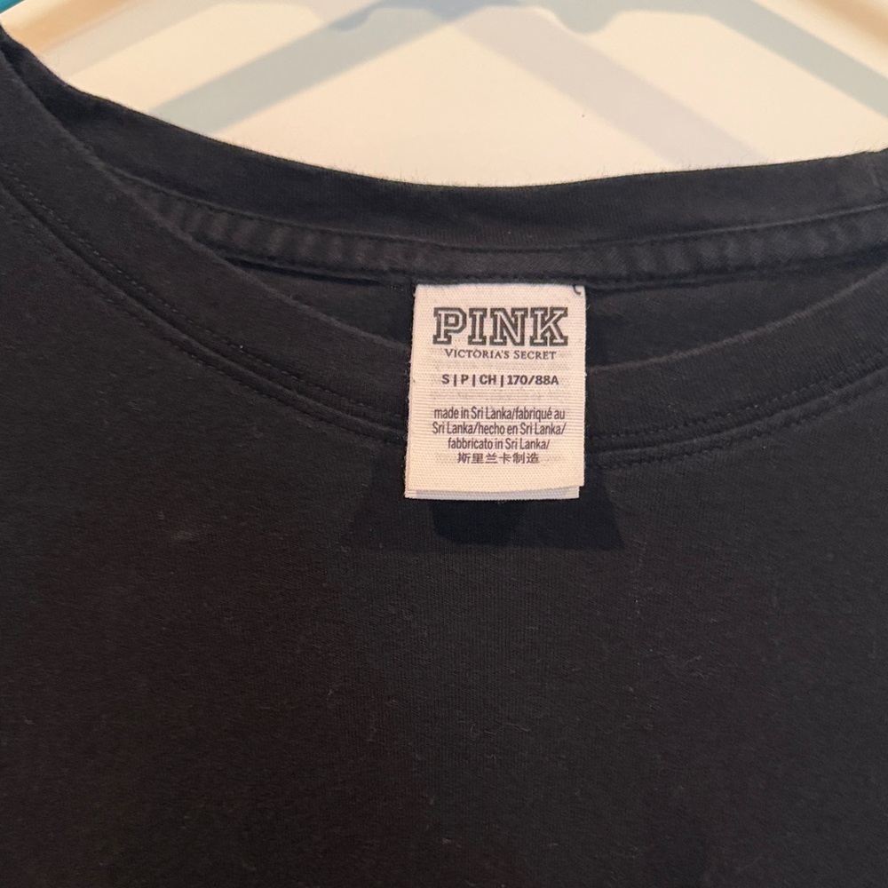 PINK Victoria's Secret Black Long Sleeve Shirt with Logo - Picture 7 of 7